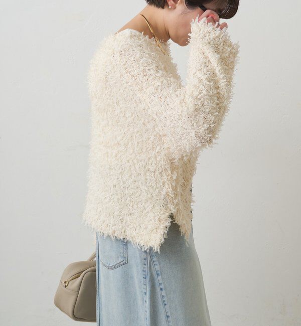  「リボンヤーンニットプルオーバー」|ニット・セーター|