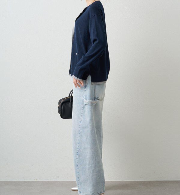  「レイヤード風配色ニットカーディガン」|カーディガン|