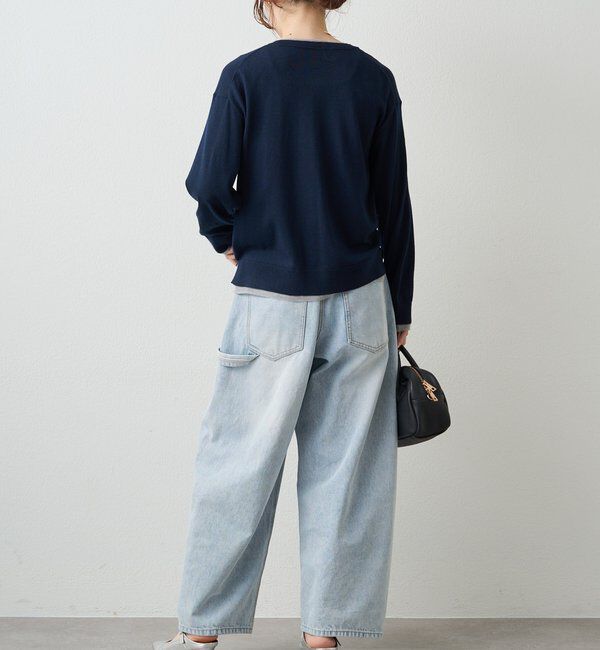  「レイヤード風配色ニットカーディガン」|カーディガン|