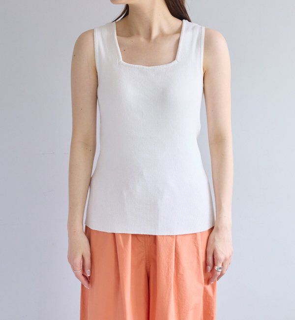  「【リバイバル/Du noir】リネンタッチスクエアタンク」|ニット・セーター|