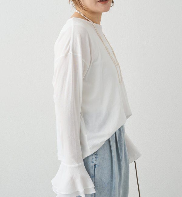  「布帛フレアカフカットソー」|Tシャツ・カットソー|