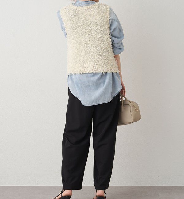  「シアーデニムバンドカラーブラウス」|シャツ・ブラウス|