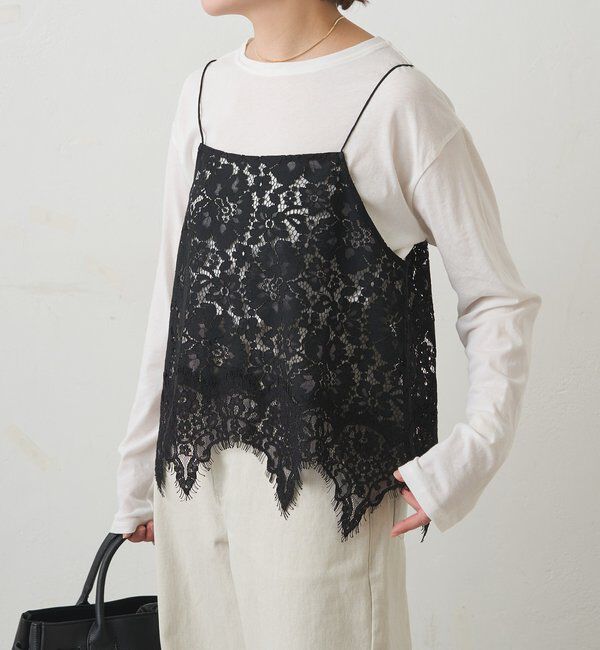  「フラワーモチーフレースキャミ」|キャミソール|