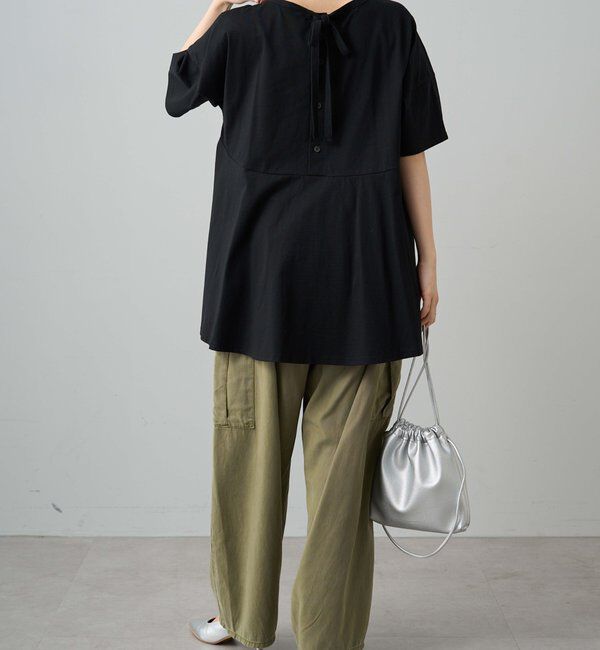  「《リバイバル》【WEB限定/Du noir】バックリボンペプラムTシャツ」|シャツ・ブラウス|
