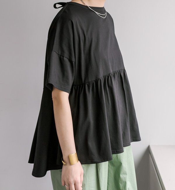  「《リバイバル》【WEB限定/Du noir】バックリボンペプラムTシャツ」|シャツ・ブラウス|