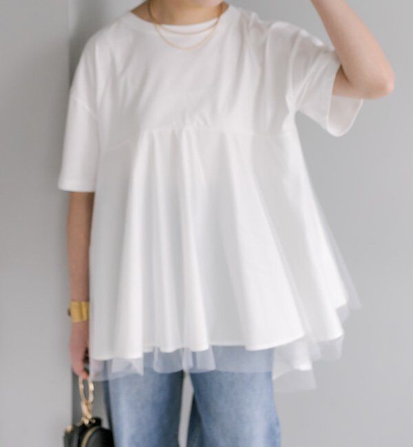  「《リバイバル》【WEB限定/Du noir】チュールドッキングTシャツ」|シャツ・ブラウス|