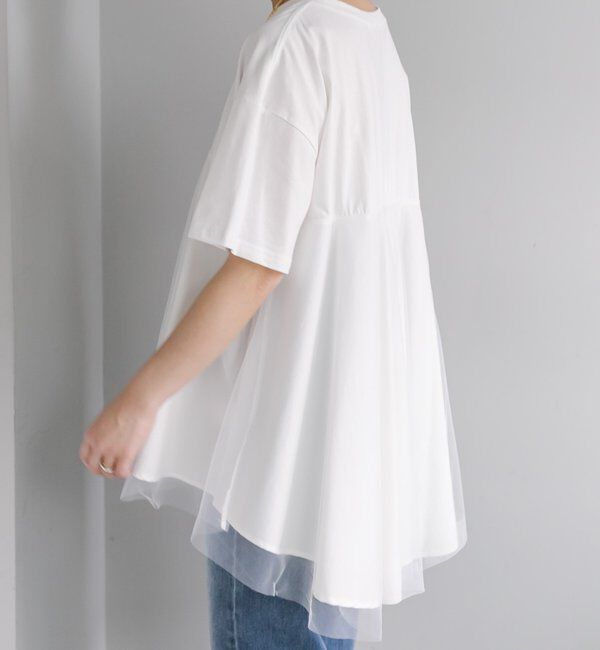  「《リバイバル》【WEB限定/Du noir】チュールドッキングTシャツ」|シャツ・ブラウス|
