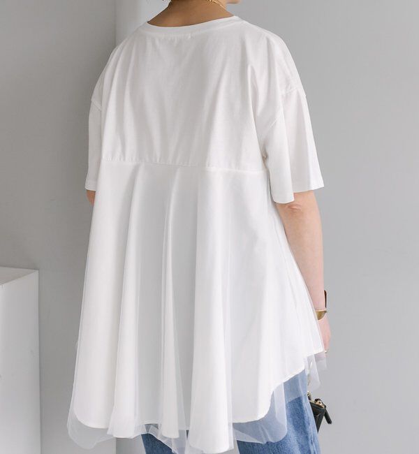  「《リバイバル》【WEB限定/Du noir】チュールドッキングTシャツ」|シャツ・ブラウス|