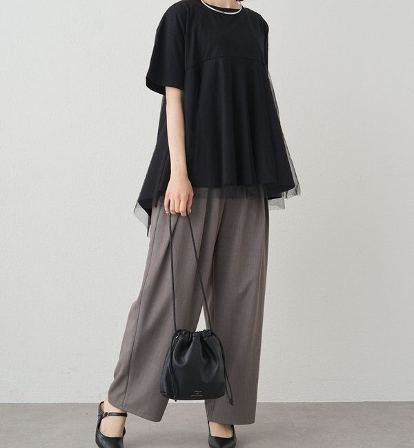  「《リバイバル》【WEB限定/Du noir】チュールドッキングTシャツ」|シャツ・ブラウス|