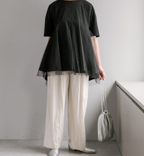  「《リバイバル》【WEB限定/Du noir】チュールドッキングTシャツ」|シャツ・ブラウス|