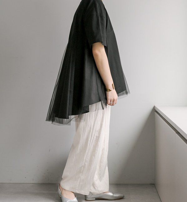  「《リバイバル》【WEB限定/Du noir】チュールドッキングTシャツ」|シャツ・ブラウス|