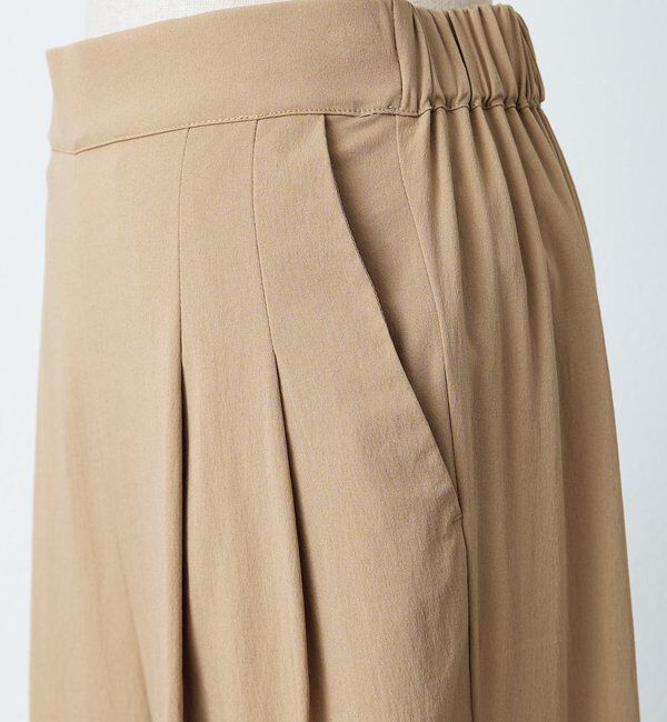  「レーヨンナイロンストレッチタックワイドパンツ」|スラックス|
