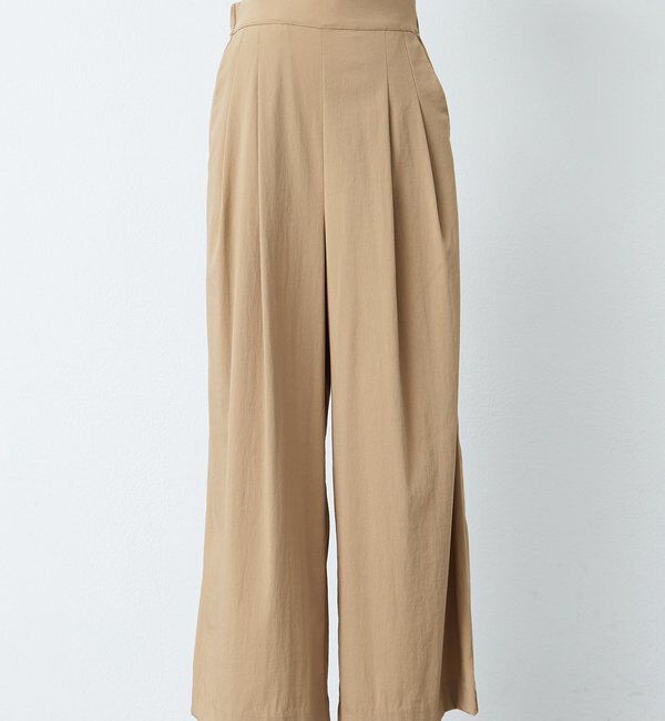  「レーヨンナイロンストレッチタックワイドパンツ」|スラックス|