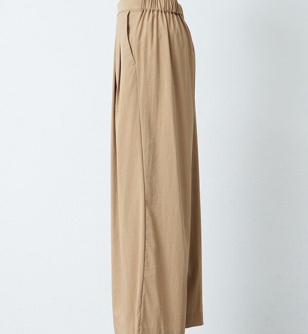  「レーヨンナイロンストレッチタックワイドパンツ」|スラックス|