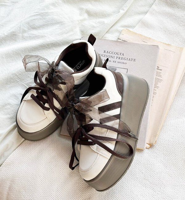  「リボンカスタムスニーカー」|その他|アイボリー