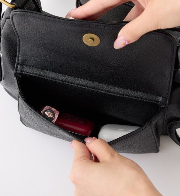  「【ペットボトルが入る！】ミラー付きドロストバック」|ショルダー・メッセンジャー|