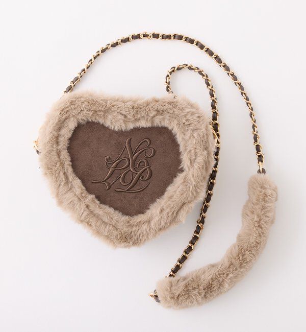  「ハートスエードロゴショルダーバッグ」|ショルダー・メッセンジャー|ブラウン