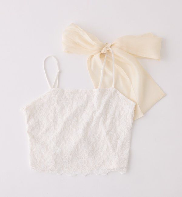  「肩リボンレースキャミ／リボン取り外し可」|プルオーバー|