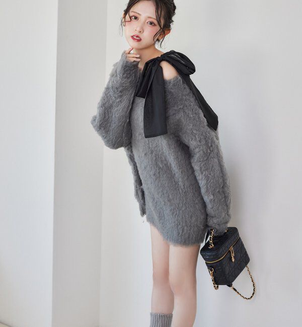  「肩リボンレースキャミ／リボン取り外し可」|プルオーバー|