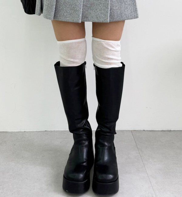  「【マイナス3キロ見え/SNSで話題】厚底サイドゴアロングブーツ」|その他|