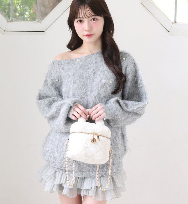  「フェイクファーキルティングバニティバッグ」|ショルダー・メッセンジャー|