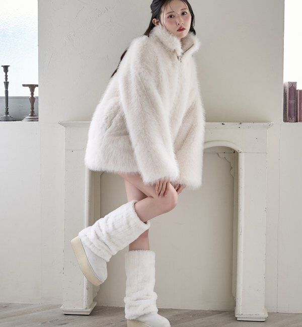  「ミドルフェイクファージャケット」|ダウンベスト・ベスト|