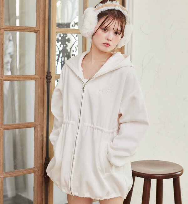  「ロゴ刺繍入り裏起毛ビッグパーカー」|プルオーバー|