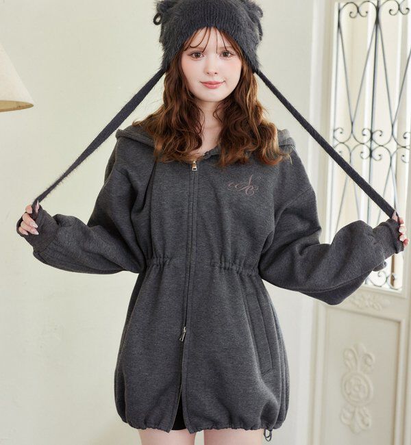  「ロゴ刺繍入り裏起毛ビッグパーカー」|プルオーバー|