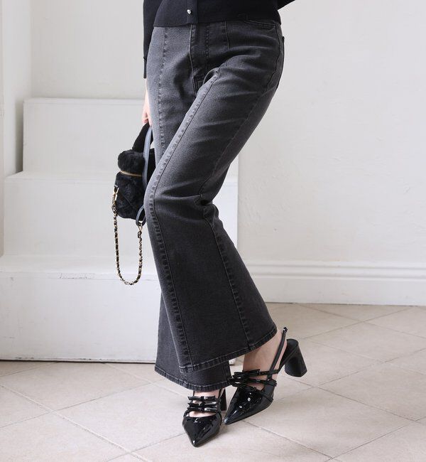  「後ろ刺繍美脚ストレッチフレアデニム」|その他|