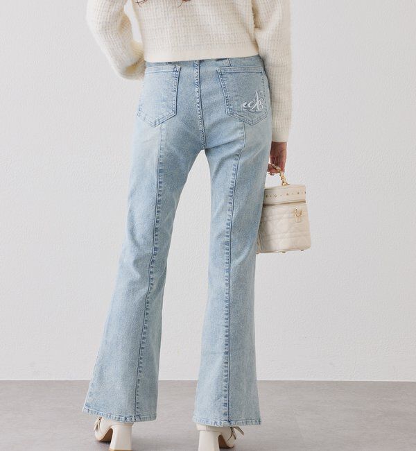  「後ろ刺繍美脚ストレッチフレアデニム」|その他|