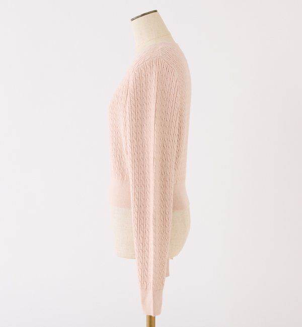  「キラキラ付ロゴ刺繍ケーブルニット」|ニット・セーター|