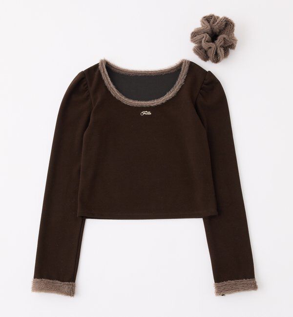  「フェザーシュシュ付きトップス」|プルオーバー|