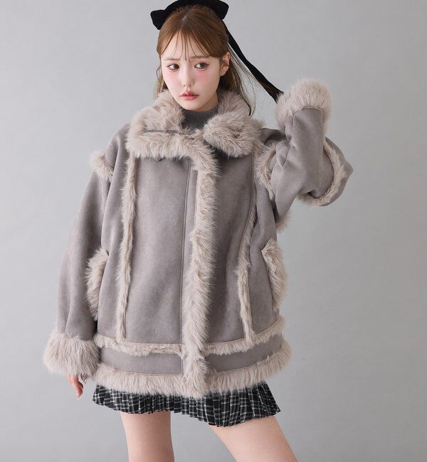  「フェイクムートンロングジャケット」|ダウンベスト・ベスト|