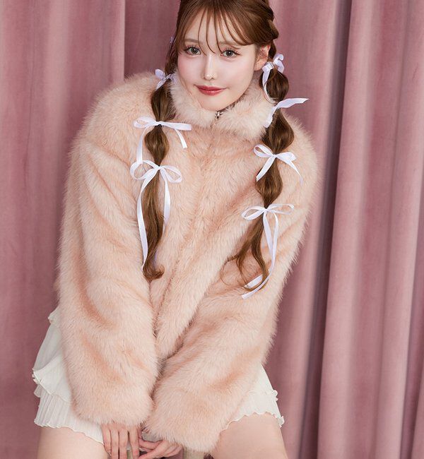  「フェイクファーショートブルゾン」|ダウンベスト・ベスト|