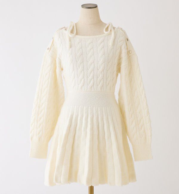  「ケーブルニットミニワンピ」|ワンピース|