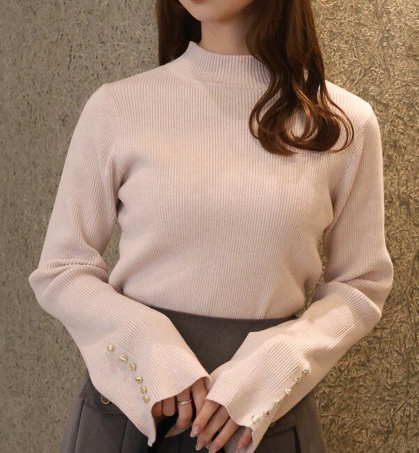  「金ボタンハイネックニット」|ニット・セーター|