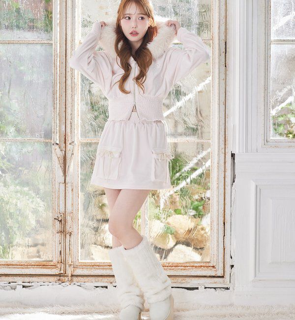  「【セットアップ可能】フェイクファーパーカー」|プルオーバー|