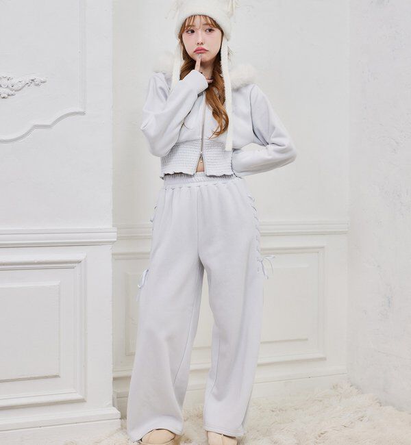  「【セットアップ可能】レースアップカットパンツ」|その他|