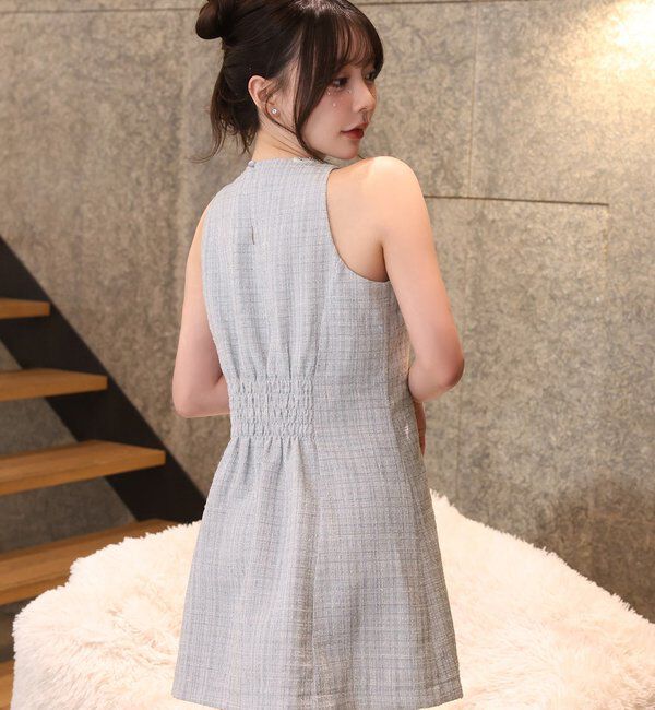  「ビジューリボンミニワンピ」|ワンピース|