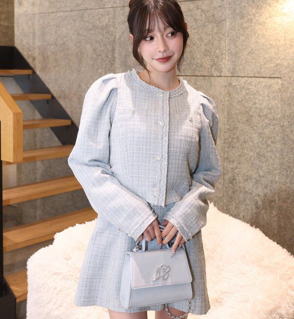  「ビジューリボンミニワンピ」|ワンピース|