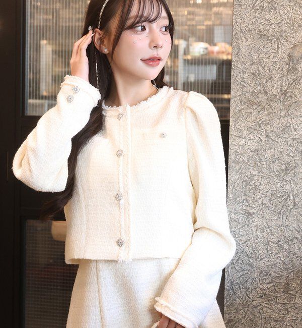  「キラキラノーカラージャケット」|テーラードジャケット|