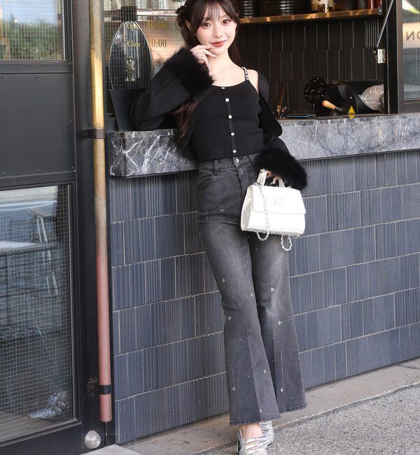  「袖ファーボレロ+キラキラビスチェSET」|ニット・セーター|