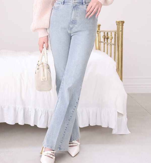  「サイドビジューフレアーデニム」|その他|