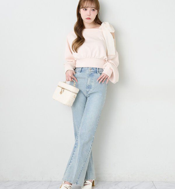  「サイドビジューフレアーデニム」|その他|