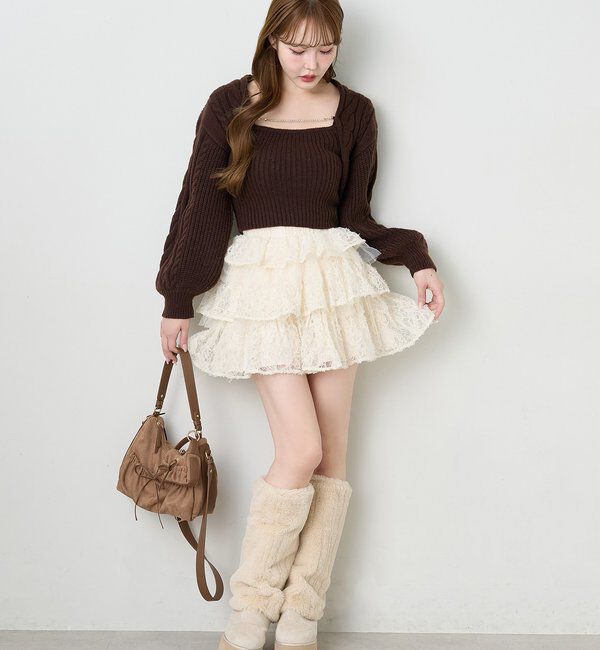  「ミニバッグチャーム付きドロストリボンバッグ」|ショルダー・メッセンジャー|