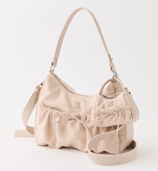  「ミニバッグチャーム付きドロストリボンバッグ」|ショルダー・メッセンジャー|