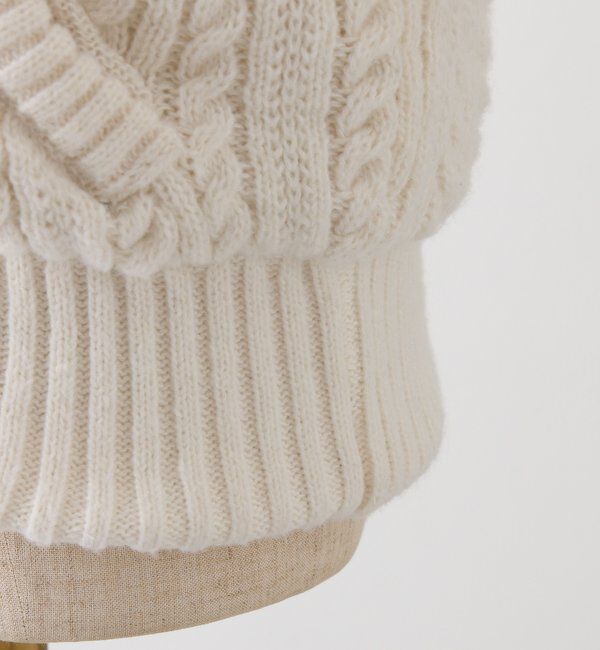  「ケーブルニット中綿ブルゾン」|ダウンベスト・ベスト|