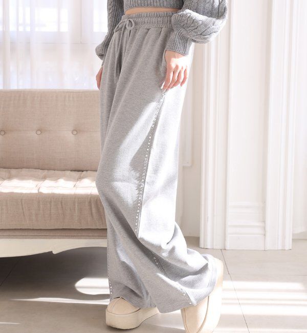  「サイドビジューカットパンツ」|その他|