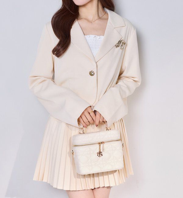  「ブローチ付きショートテーラージャケット/WEB限定リバイバル」|テーラードジャケット|