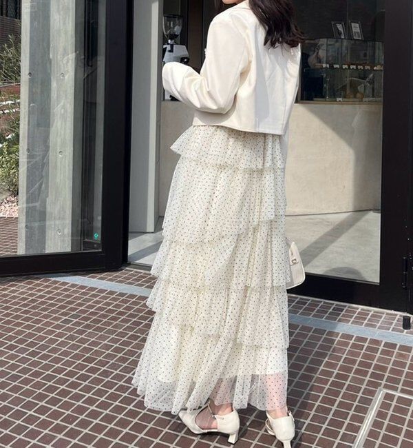  「ブローチ付きショートテーラージャケット/WEB限定リバイバル」|テーラードジャケット|